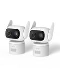 eufy Wired Cam C31 2-Pack, 360° Coverage w/Pan and Tilt, Indoor/Outdoor Security Camera, Auto Tracking, No Monthly Fee, Color Night Vision, AI Human/Vehicle/Pet/Cry Detection, IP66, 24/7 Recording
