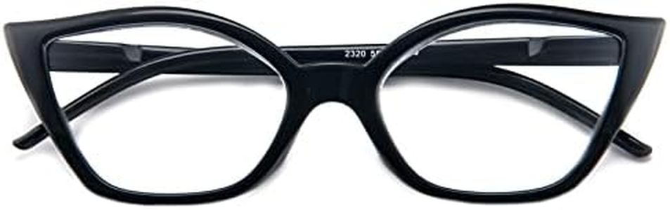 Kodilin Occhiali da Lettura Donna 2.0 Anti Luce Blu Cat Eye Occhiali per PC con Cerniera a Molla, Nero