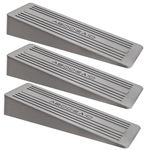 Rubber Door Stop 3 PCs Door Stoppers for Floor - Anti-Skid Durable Rubber Door Stops Indoors - Heavy Duty Rubber Door Wedges Indoors - Grey Doorstops Wedge - Door Holder