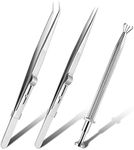 3 Pack Diamond Holder Pick up Tool Stainless Steel Tweezers Diamond Claw Tweezers Parts Beads Diamond Gems Prong Tweezer Grabber Stone Jewelry Locking Tweezers