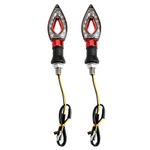 2PCS 12V Universal Motorcycle Turn Signal Blinker Amber LED Light Indicator Red