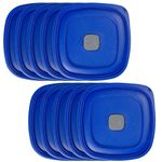 3/5/7 Cup Replacement Lids for Rubbermaid Food Storage Containers Steam Vent (4-Pack, Blue)