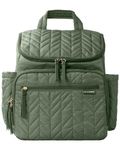 Skip Hop Diaper Bag Backpack: Forma, Multi-Function Baby Travel Bag with Changing Pad & Stroller Attachment, Sage