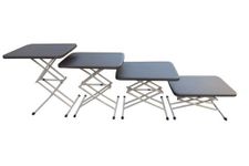 A to Z Hub Adjustable Variable Height Outdoor Folding Multipurpose Table (Brown)