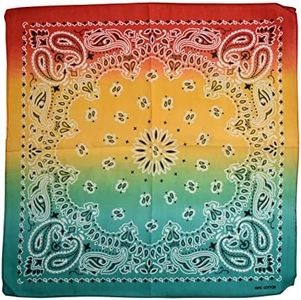 NYFASHION101 Unisex Double Sided Print Paisley Cotton Bandana Head Wrap Scarf, Rasta Fade