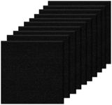 Orgthin Carpet Tiles Peel and Stick, Self Adhesive Carpet Floor Tile 12” x 12”, Black Soft Padded Flooring Sticker, Home Decor for Bedroom Living Room Office, 10 Tiles per Box, 10 sq ft per Box