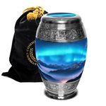 Aurora Borealis Cremation Urns for Human Ashes Adult Full Size - Personalized Decorative Urnes Funéraires Adultes Femme & Homme - Beautifully Handcrafted Cremation Urns for Ashes for Men & Women