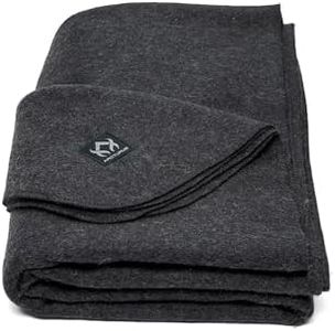 Arcturus Military Wool Blanket - 4.5 lbs, Warm, Heavy, Washable, Large 64" x 88" - Great for Camping, Outdoors, Survival & Emergency Kits (Charcoal Gray)