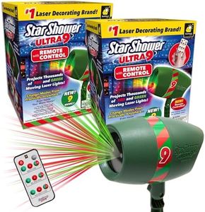 Star Shower Ultra 9 Outdoor Laser Holiday Projector with Remote, 2 Pack, AS-SEEN-ON-TV, New 2024 Model w/ 9 Unique Patterns, Showers Home w/Thousands of Lights, 3 Color Combinations, Up to 3200 Sq Ft