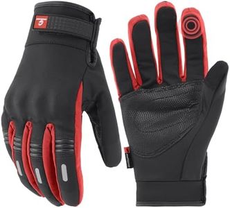 Oumurs Motorcycle Gloves for Unisex, Touchscreen Cycling Gloves for Outdoor Sports On-Road/Off-Road/Mountain Motorcycle Motorcross Motorbike Dirt Bike Bicycle Racing ATV UTV, Red, L