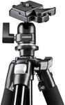 Mantona Scout Tripod (max. Working Height 144 cm, INKL. Ball Head with Quick Release Plate Compatible with Manfrotto PL200, max. Capacity 5kg, Built-in Bubble Level)