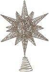 Creative Co-Op Multidimensional Star Tree Topper with Gold Glitter Metal Ornaments