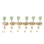 Wilkinson 3L3R Deluxe Vintage Keystone Style Guitar Tuners Machine Heads Tuning Pegs Keys Set for Gibson or Epiphone Les Paul, Gold