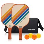 Pickleball Paddle Set of 2 Fiberglass Rackets,USAPA Approved Pickleball Set of 2 Pickle Ball Paddles,Fiberglass Surface & PP Honeycomb Core,Breathable Handle,4 Indoor & Outdoor Balls,1 Pickleball Bag