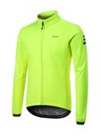 ARSUXEO Winter Cycling Jacket for Men Softshell Fleece MTB Bike Biking Bicycle Jacket Thermal Windbreaker, Neon Green, Large