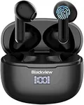 Blackview Wireless Earbuds,Bluetooth Headphones, AirBuds 7 Ear Buds Bluetooth 5.3 Deep Bass Noise Cancelling Earphones,IP7 Waterproof,LED Display 40H Playtime for Laptop Pad Phone Sports Workout Black