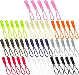 50 Pieces Zipper Pulls, BetterJonny 10 Colors Nylon Cord Zipper Pulls Colorful Zipper Tag Extension Pulls Fixer Cord Zipper Durable Zipper Replacement Tag for Clothes，Bags, Backpacks, Jackets,Luggage