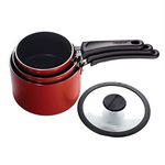 Tramontina Nesting 6 Pc Nonstick Cookware Set - Red