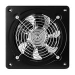 Bathroom Fan, Exhaust Fan, Axial Fan, Kitchen Extractor Fan, Metal Bathroom Fan, Quiet Fan, 8 Inch / 220 V Ventilation Blower Wall/Ceiling Extractor Fan in the Bathroom (Black, Diameter 200 mm)