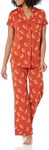 Cosabella Women's Bella Printed Short Sleeve Top & Pant Pajama Set, Sahara Tiger, XX-Large