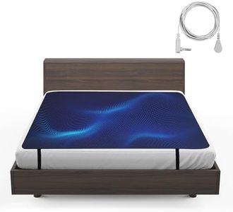 Earthing Mat UK, Grounding Mat for Bed, 10% Silver Fiber & 90% Soft Leather, Grounding Mattress Pad for Improved Sleep, Reduced Anxiety, Pain, Inflammation, Headache Relief (Super King)