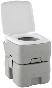 Weisshorn Portable Toilet, 20L Camping Toilets Flush Travel Squatty Potty Outdoor Camp Hiking Caravan Car Boating Fishing Gear, 50 Flushes Waste Tank Grey