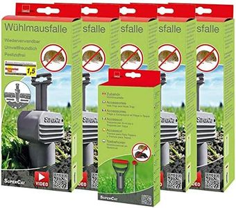 SWISSINNO 5er Set: 4x Wühlmausfalle SuperCat plus 1x Zubehörset Lochfinder und Lochstanze, Wühlmausabwehr-Set, Set by Danto®