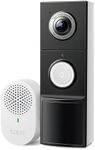 TP-Link Tapo Smart Video Doorbell Camera with Chime, Battery or Wired, 2K QHD Color Night Vison, No Monthly Fee, 180° Ultra-Wide Head-to-Toe View, Ring Call, Free AI Detection, Local Storage (D225)