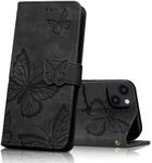 CXTCASE Case for iPhone 13 / iPhone 14, Shockproof PU Leather Magnetic Flip Case Wallet Cover with Card Slots and Stand Feature, Phone Case for iPhone 13 / iPhone 14, Black