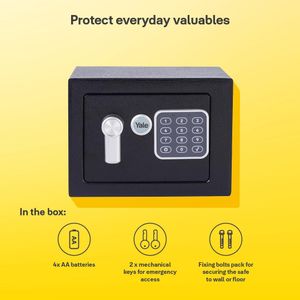 Yale Mini Electronic Safe – Black Security Box