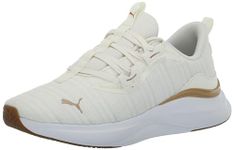 PUMA Women's Softride Harmony Sneaker, Warm White-puma Gold-puma White, 8