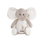 Crafted Memories® - Personalised Elephant Soft Toy | Customisable Name Teddy for Girls and Boys | Christening, Birthday, Baby Shower | CE Certified | Grey, White