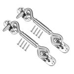 uxcell 4.1" Cabin Hook Eye Latch Gate Door Swivel Window Door Hook Stainless Steel with Mounting Screws 2pcs