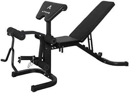 Weight Bench with Leg Extension - Adjustable Olympic Utility Benches with Preacher Curl