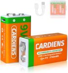 CARDIENS Rechargeable 9v Batteries 