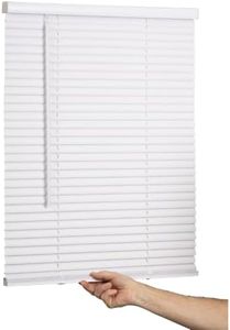 LOTUS & WINDOWARE Cordless Mini Blind, 1" Vinyl Slats, 12" Wide x 84" Long - White, Window Blinds for Home and Office, Interior Door Blinds - Light Filtering