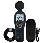 Data Logging Function Decibel Sound Level Meter with Backlight Display High Accuracy Measuring 30dB~130dB Instrument Compact Professional (Sound Level Meter w/CD Software)