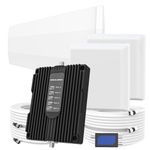 Cell Phone Booster for House Office 5G 4G LTE Data, Dual Interior Antennas Kit, Signal Booster up to 8,000 sq ft, Cell Booster Suitable for All Canadian Carriers, for Band 66/4/13/12/17/5/2/25