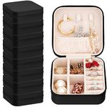 Leezmark 8 Pcs Jewelry Travel Case, Bridesmaid Gifts Set Of 6 & 8, Velvet Portable Jewelry Travel Organizer Small Jewelry Box Bridesmaid Proposal Gifts Box Mini Storage Organizer Storage Box, Black