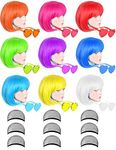 9 Pack Colored Wigs, Funky Colorful