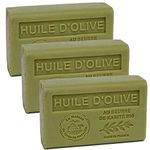 Maison du Savon de Marseille - French Soap made with Organic Shea Butter - 125 gram bars - Olive Oil Fragrance - Set of 3