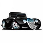 13cmx5.7cm for Black Hot Rod Classic Bumper Car Sticker Personality Windows Refrigerator