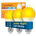 Neporal Amber Light Bulbs 9W, Soft Warm Sleep Light Bulbs 60W Equivalent, Blue Light Blocking Amber Night Light Bulbs 1800K, Bedtime Light Bulb for Healthy Sleep (3)