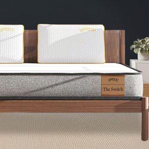 SleepyCat Switch Dual Ortho Mattress | Premium Quilted Fabric with Pain Relief Technology | Reversible Medium Soft & Firm Side | Airy & Breathable with Aeroflow Foam | Queen Size (78x60x6 Inch)