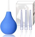 TopQuaFocus Enema Bulb Enema Kit Anal Douche 8Oz 4" Tips with 4 Replaceable Nozzles (Blue)