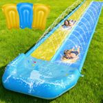 NEYCIL Slip and Slide 29.5ft, Extra Long Inflatable Water Slide with Sprinkler, 3 Bodyboards, 8 Pegs, 6 Patches, 1 Adapter, Heavy Duty Summer Water Fun for Kids, Adults, Lawn, Backyard, Outdoor