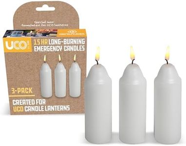 9-Hour White Candles for UCO Candle Lanterns, Long-Burning Candles for Outdoor, Camping, Prepping Supplies and Emergency Preparedness 3-pack