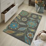 Maples Rugs Reggie Floral Kitchen Rugs Non Skid Accent Area Carpet [Made in USA], Multi, 2'6 x 3'10