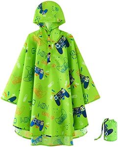 WAWSAM Lightweight Kids Rain Poncho Reusable Toddler Raincoat Waterproof Girls Rain Jacket