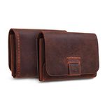 TXEsign Top Grain Genuine Leather Business Name Card Holder Case with Magnetic Closure, Reddish Brown, others, Minimalist